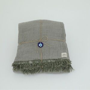 Cloud Linen Gauze Bed Blanket Sage -Full/Queen